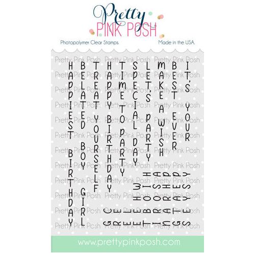 Pretty Pink Posh  Upright Greetings Birthday Clear Stamps