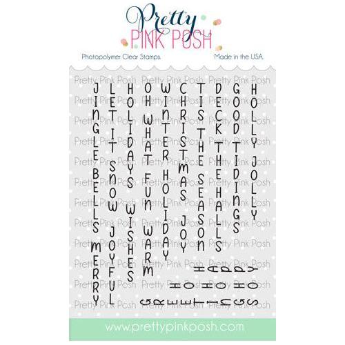 Pretty Pink Posh Upright Greetings Christmas Clear Stamps