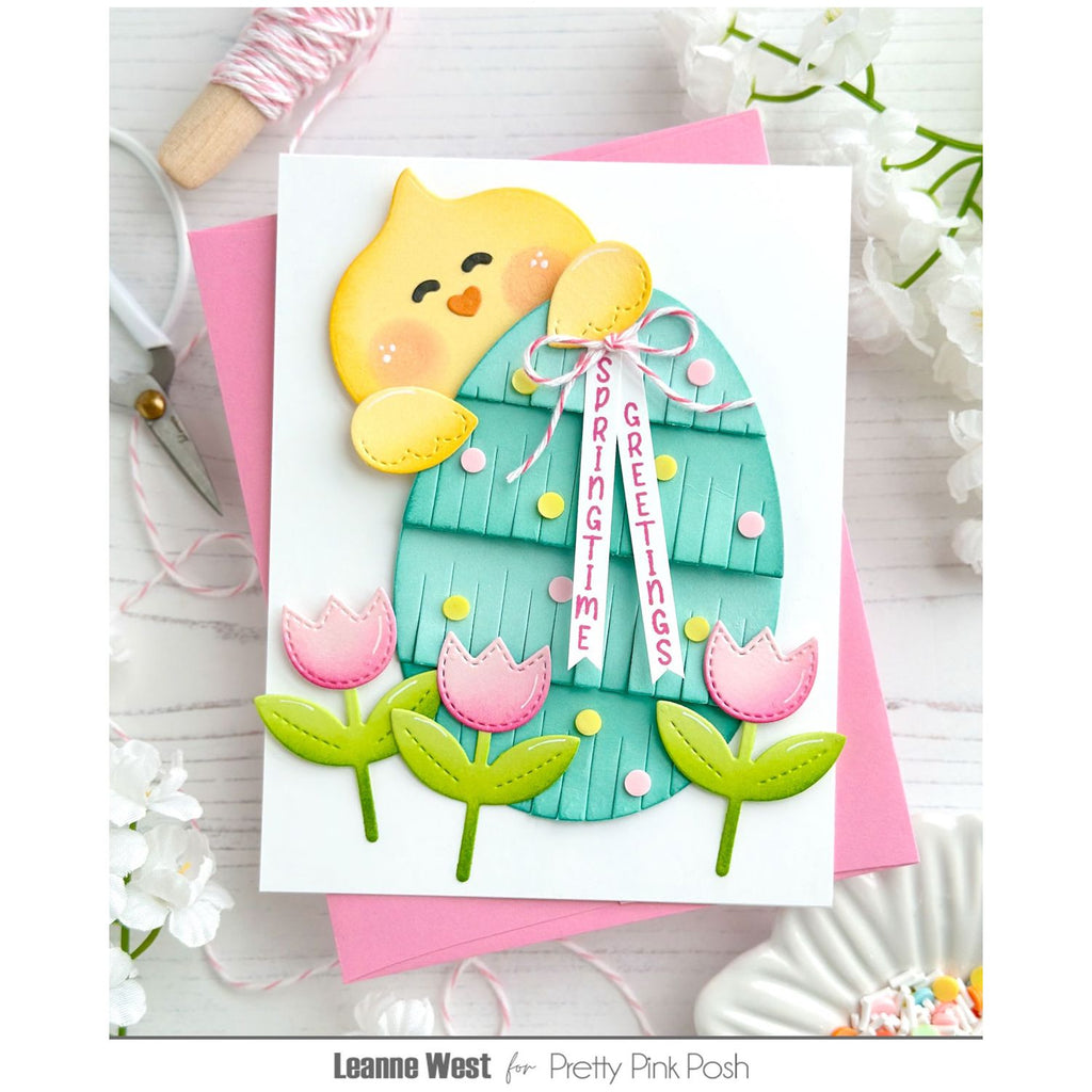 Pretty Pink Posh  Upright Greetings Easter Clear Stamps little chick