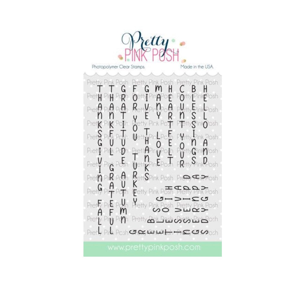 Pretty Pink Posh Upright Greetings Fall Clear Stamps