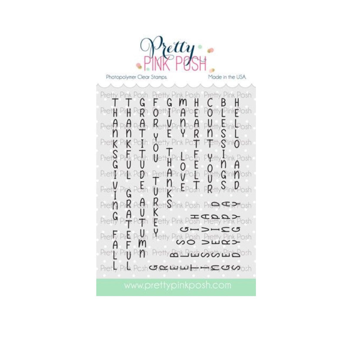 Pretty Pink Posh Upright Greetings Fall Clear Stamps