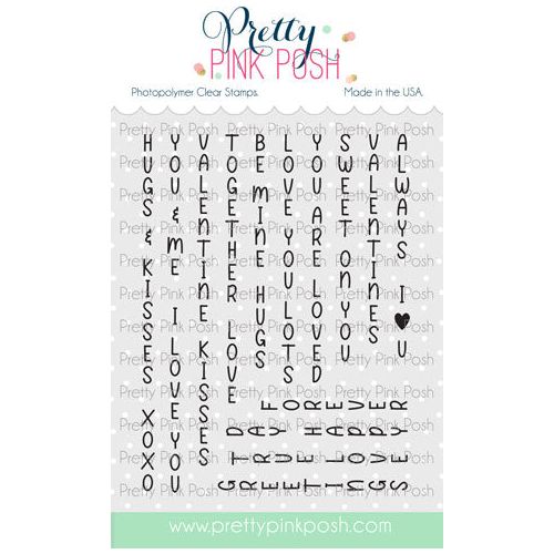 Pretty Pink Posh Upright Greetings Valentine Clear Stamps