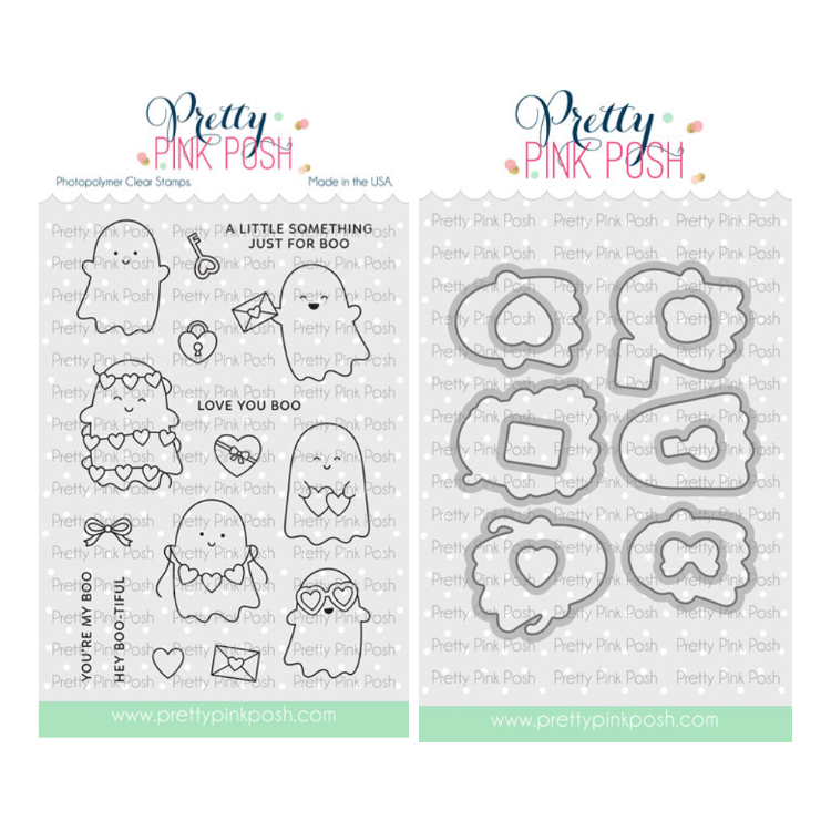 Pretty Pink Posh Valentine Ghost Friends Clear Stamp and Die Set
