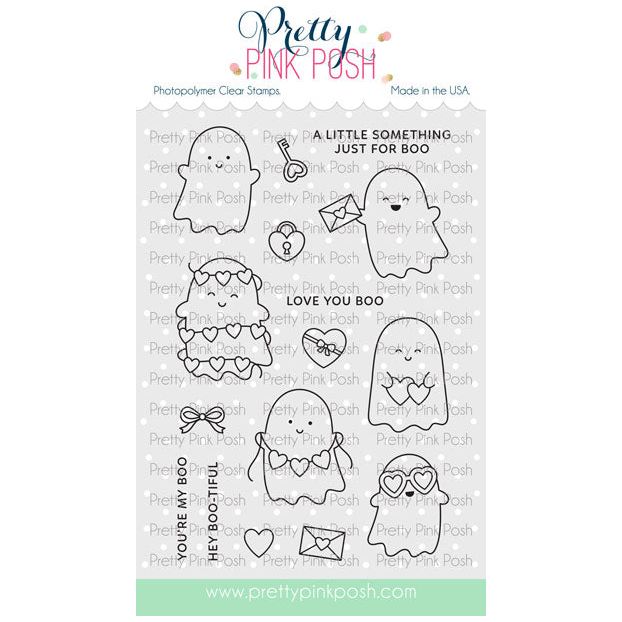 Pretty Pink Posh Valentine Ghost Friends Clear Stamps