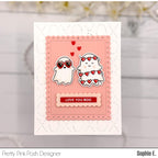 Pretty Pink Posh Valentine Ghost Friends Clear Stamps love you