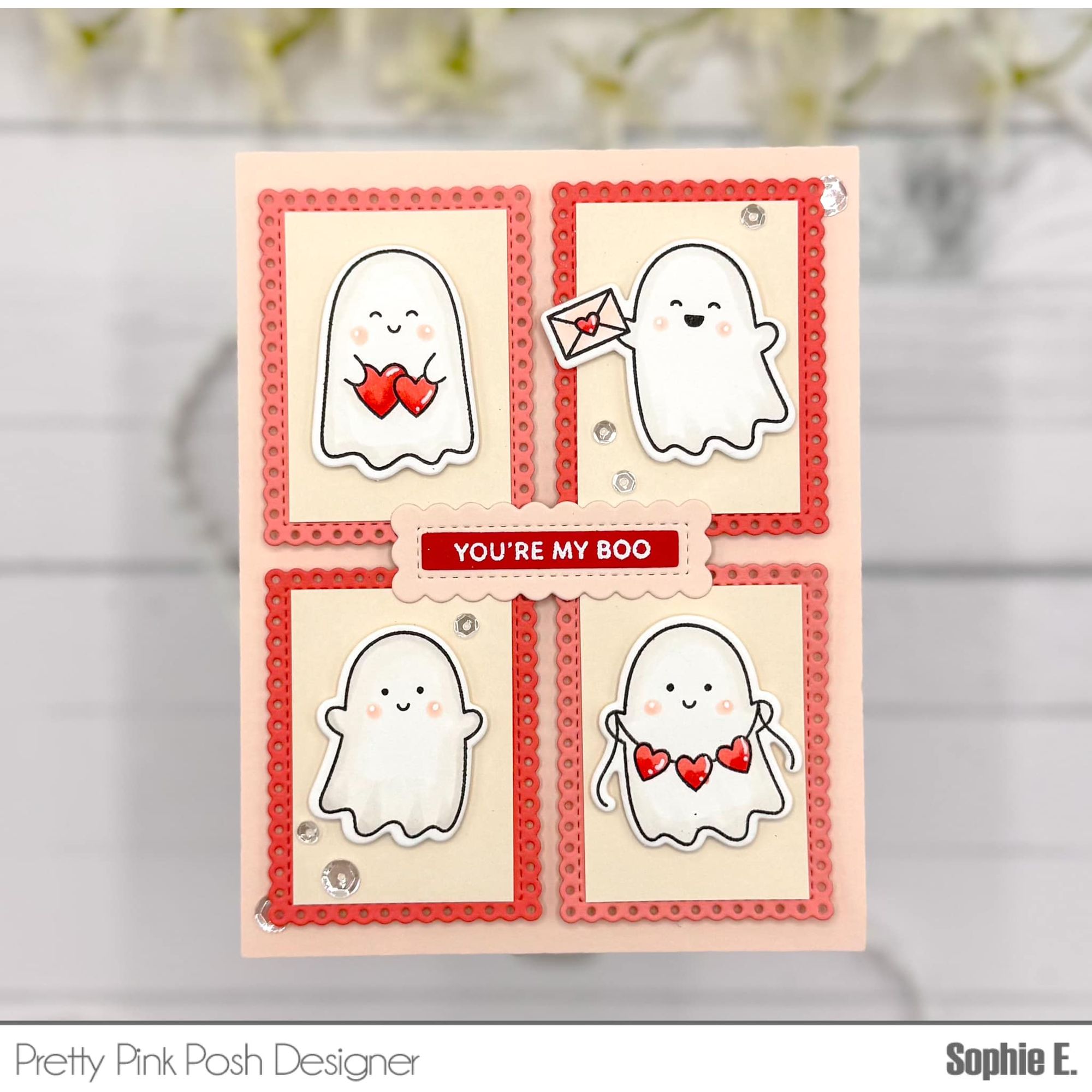 Pretty Pink Posh Valentine Ghost Friends Clear Stamps mail