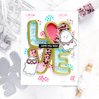 Pretty Pink Posh Valentine Ghost Friends Clear Stamps shaker card | color-code:ALT01