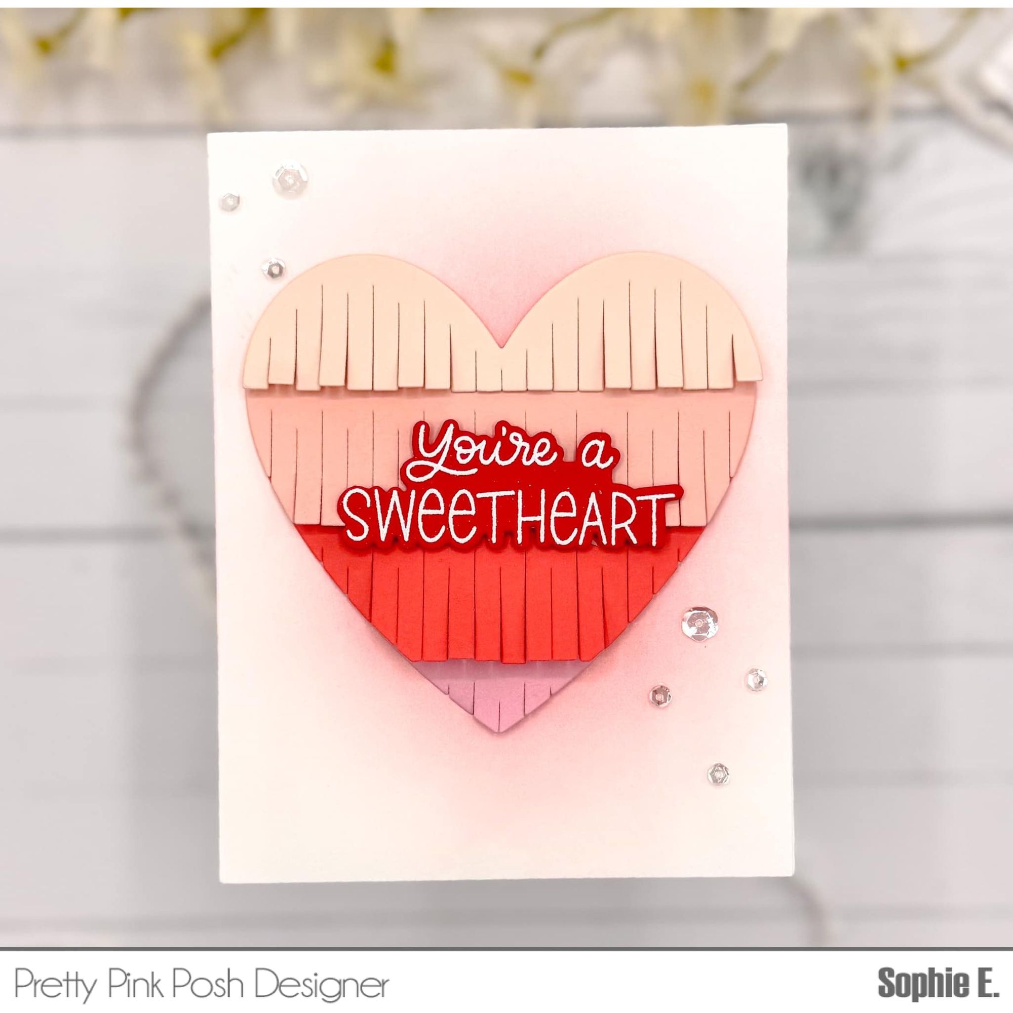 Pretty Pink Posh Valentine Greetings Clear Stamps fringe