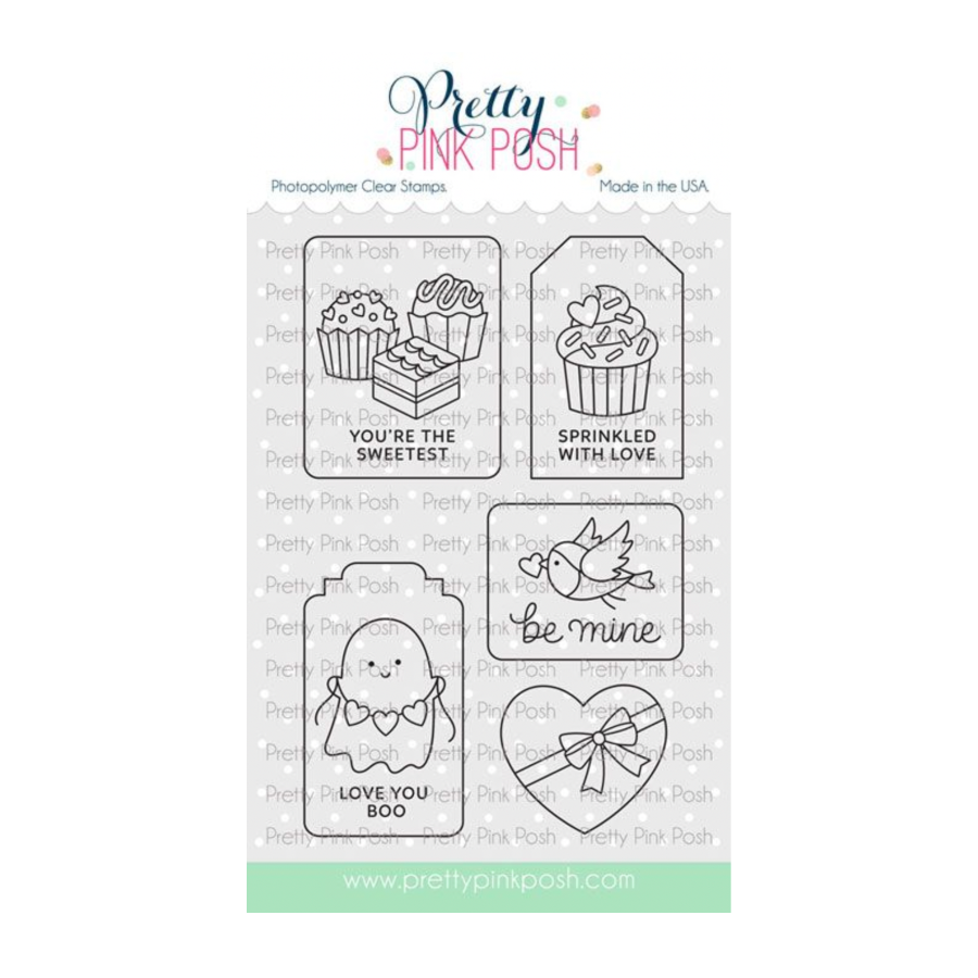 Pretty Pink Posh Valentine Tags Clear Stamps