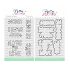 Pretty Pink Posh Valentine Word Scene Clear Stamp and Die Set