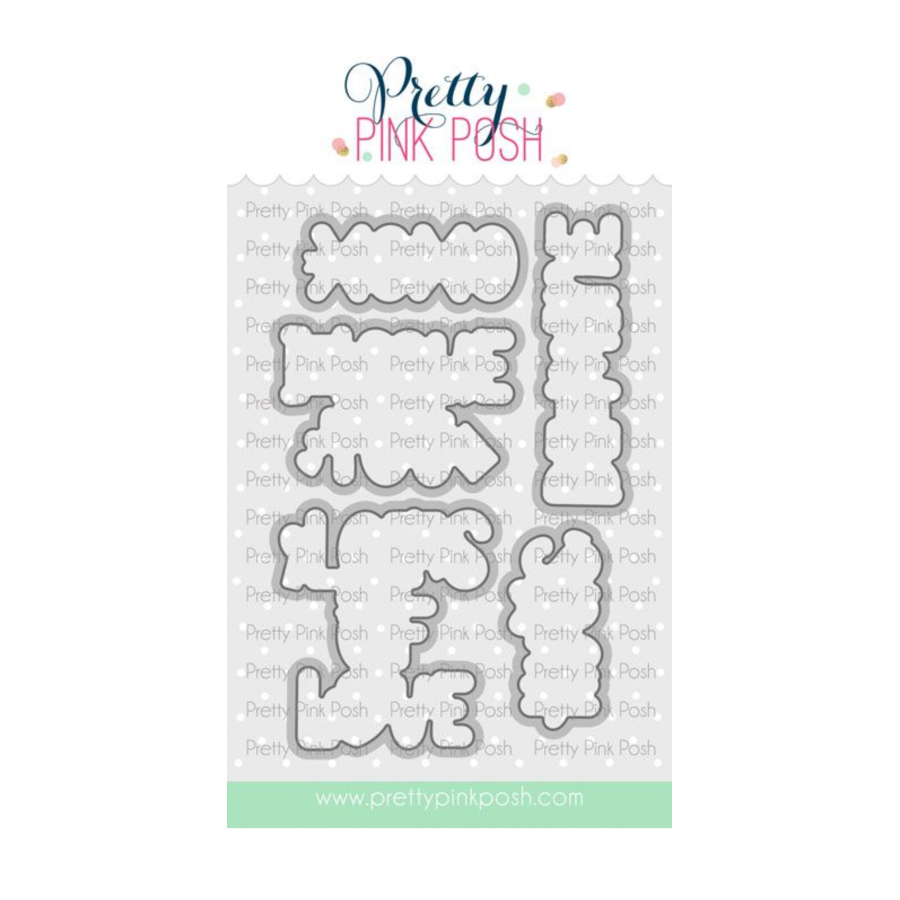 Pretty Pink Posh Valentine Word Scene Clear Stamp and Die Set image 2
