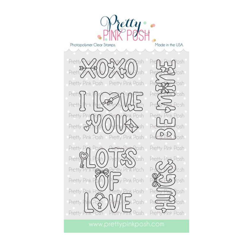 Pretty Pink Posh Valentine Word Scenes Clear Stamps