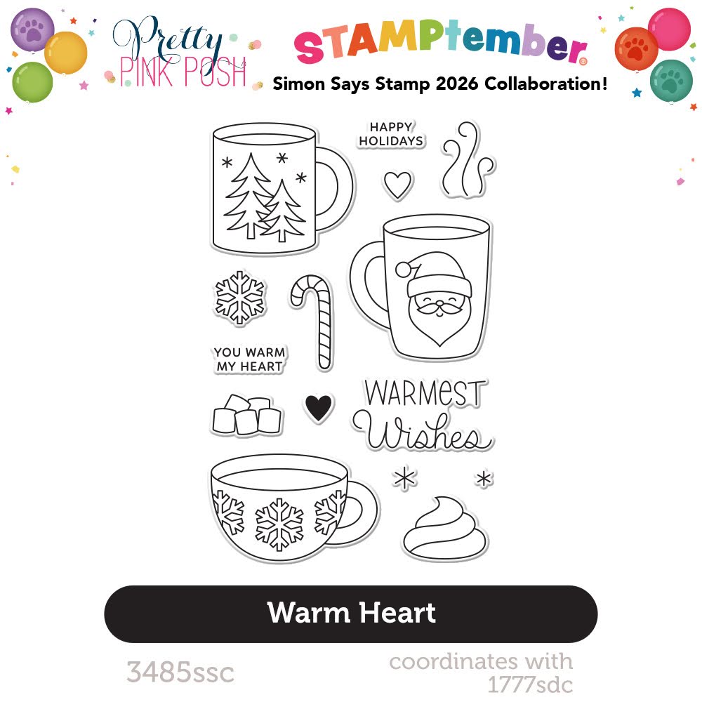 Pretty Pink Posh Warm Heart STAMPtember Exclusive Stamps 3485ssc
