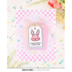 Pretty Pink Posh Watercolor Circle with Mask Stencil bunny tag