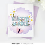 Pretty Pink Posh Watercolor Circle with Mask Stencil easter wishes