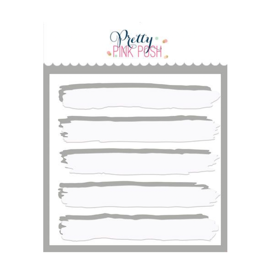 Pretty Pink Posh Watercolor Strips with Masks Stencil