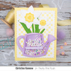 Pretty Pink Posh Watering Can Shaker Dies purple watering can