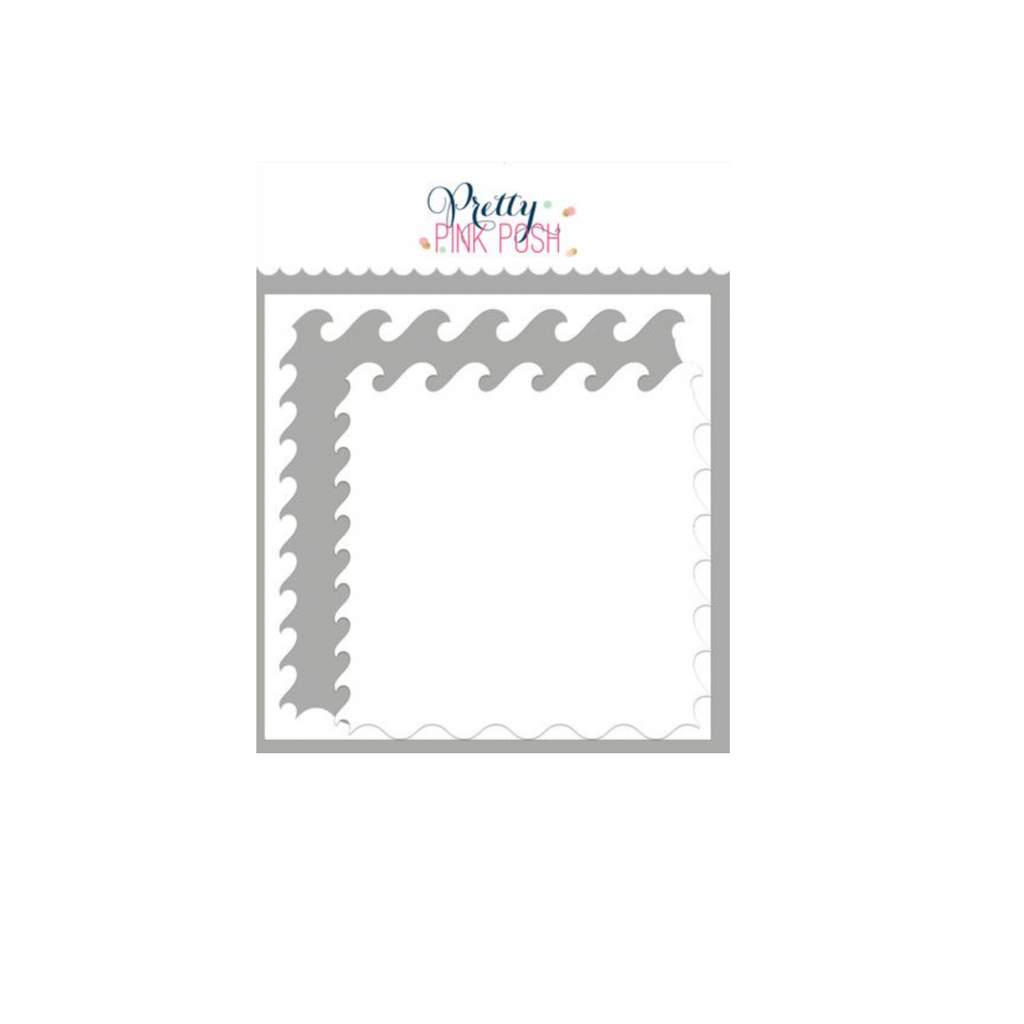 Pretty Pink Posh Waves Edges Stencil