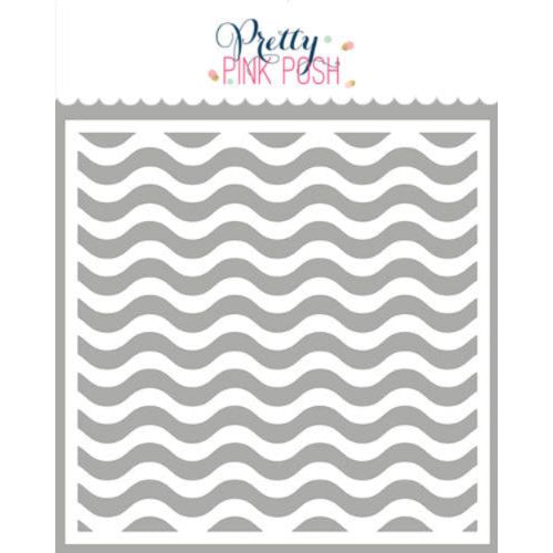 Pretty Pink Posh Wavy Stripes Stencil