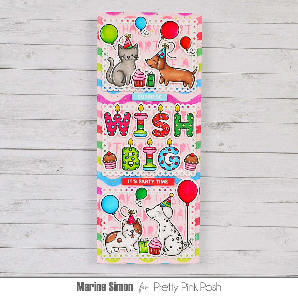 Pretty Pink Posh Wavy Stripes Stencil party time