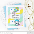 Pretty Pink Posh Welcome Little One Script Die lamb