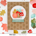 Pretty Pink Posh Wheat Pattern Stencil happy fall pumpkin card