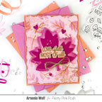 Pretty Pink Posh Wide Leaf Shaker Dies pink leaves card