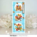 Pretty Pink Posh Windowpane Plaid Stencils happy fall turkeys card