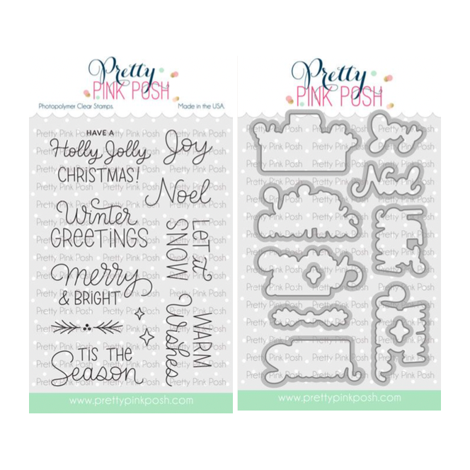 Pretty Pink Posh Winter Greetings Clear Stamp and Die Set