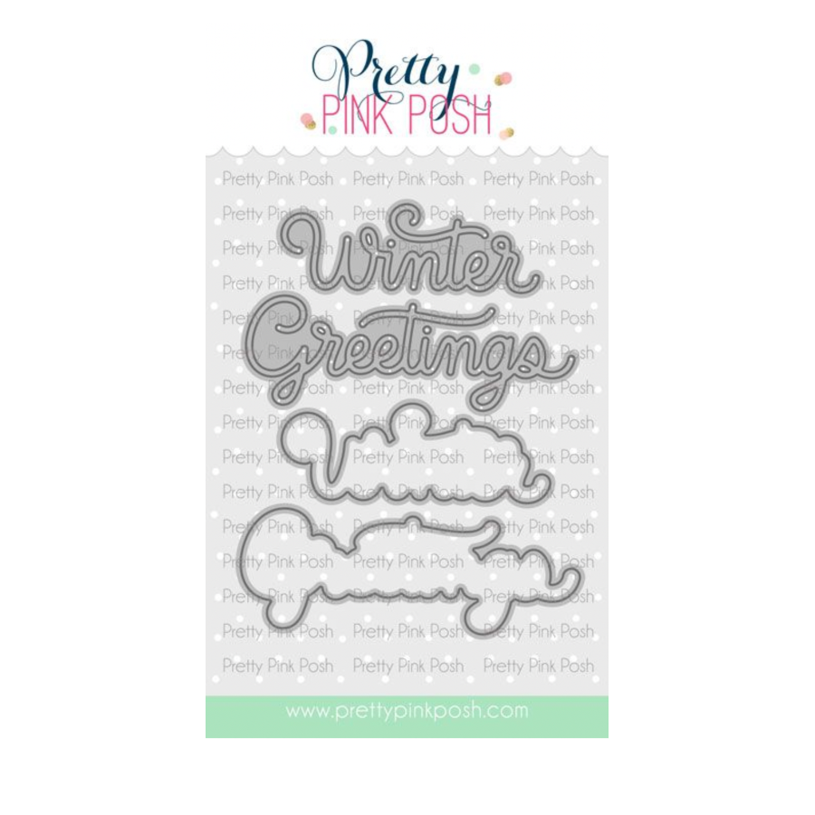 Pretty Pink Posh Winter Greetings Shadow Dies