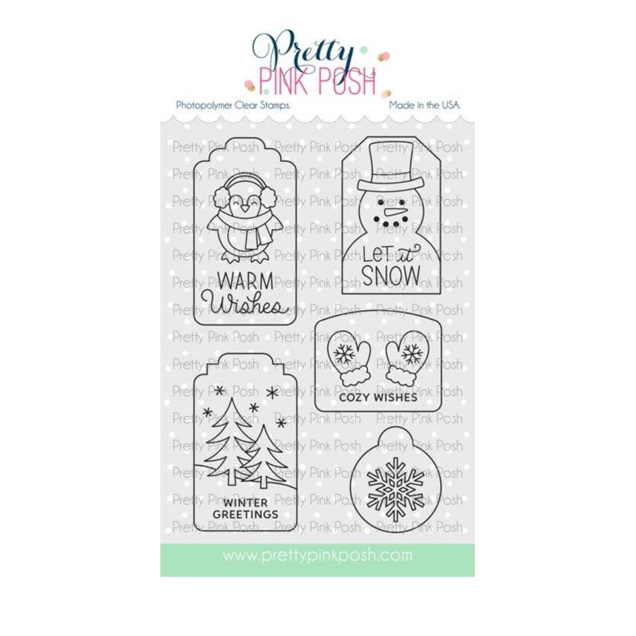 Pretty Pink Posh Winter Tags Clear Stamps