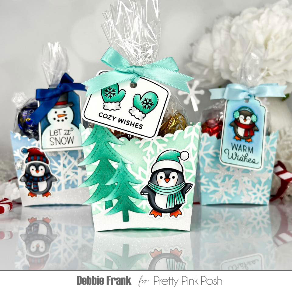 Pretty Pink Posh Winter Tags Clear Stamps boxes