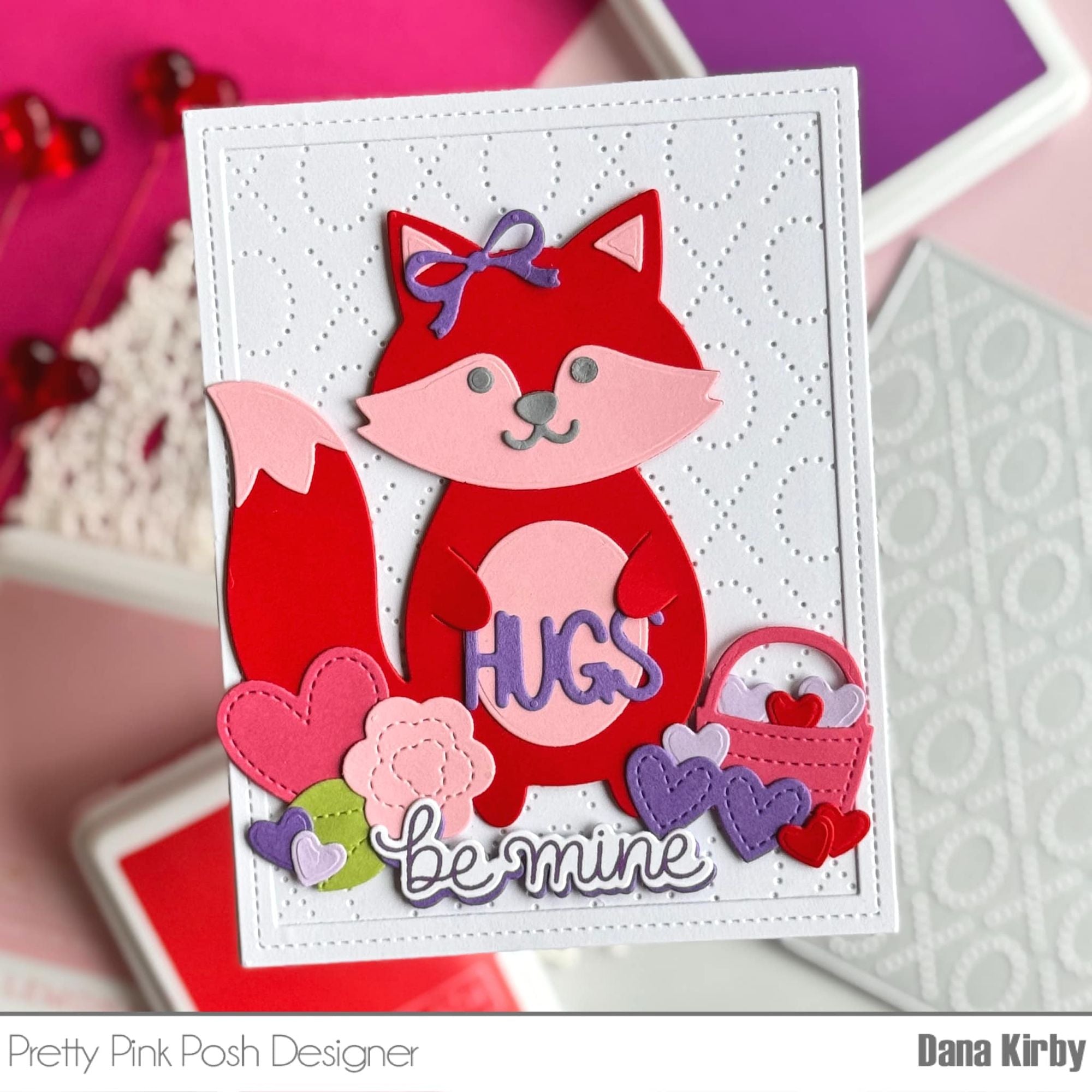 Pretty Pink Posh  XOXO Pierced Plate Die fox