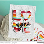 Pretty Pink Posh  XOXO Pierced Plate Die rainbow