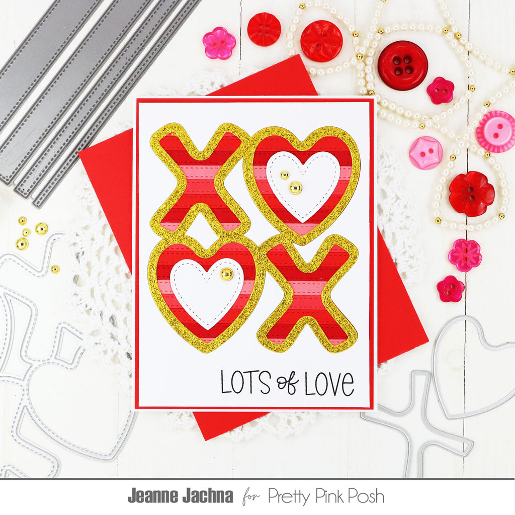 Pretty Pink Posh XOXO Word Shaker Die golden