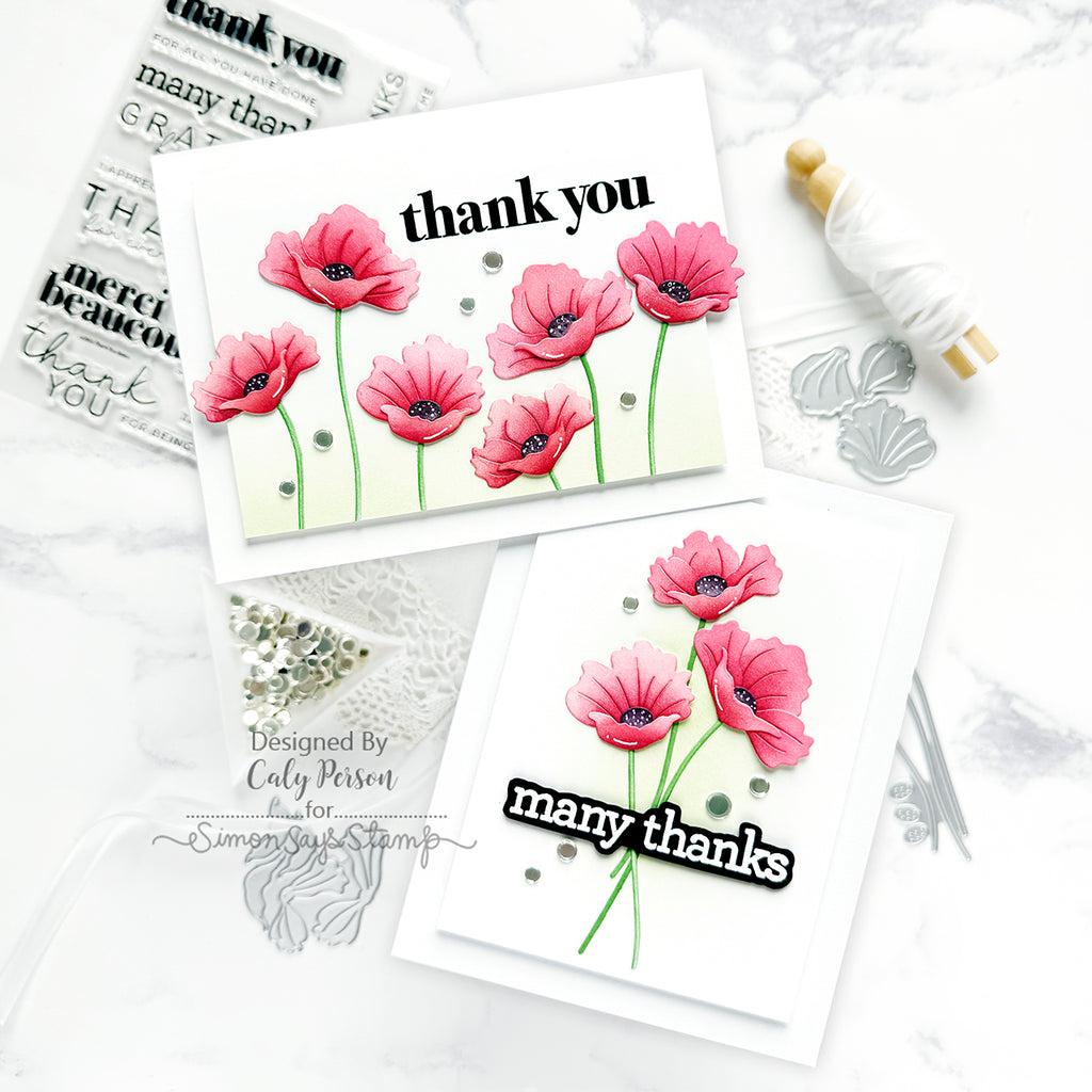 Simon Says Stamp Pretty Poppies Wafer Dies s998 Rain or Shine Thank You Cards | color-code:ALT07