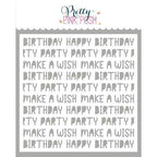 Pretty Pink Posh Birthday Words Stencil