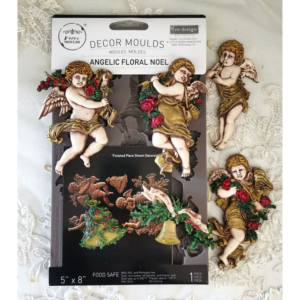 Prima Marketing Angelic Floral Noel ReDesign Decor Mould 677336 Vintage Christmas