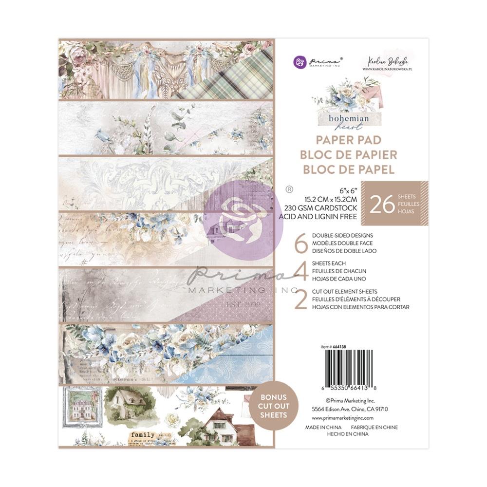 Prima Marketing Bohemian Heart 6 x 6 Paper Pad 664138