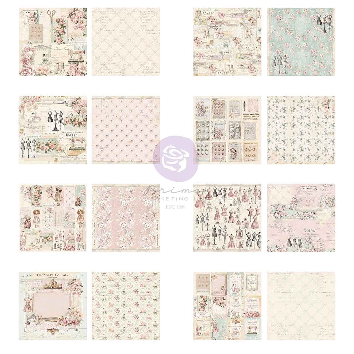 Prima Marketing Buttons And Keepsakes 12 x 12 Paper Pad 982355