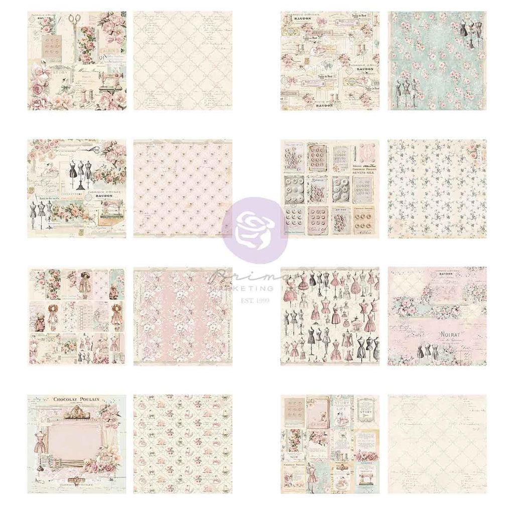 Prima Marketing Buttons And Keepsakes 8 x 8 Paper Pad 982362