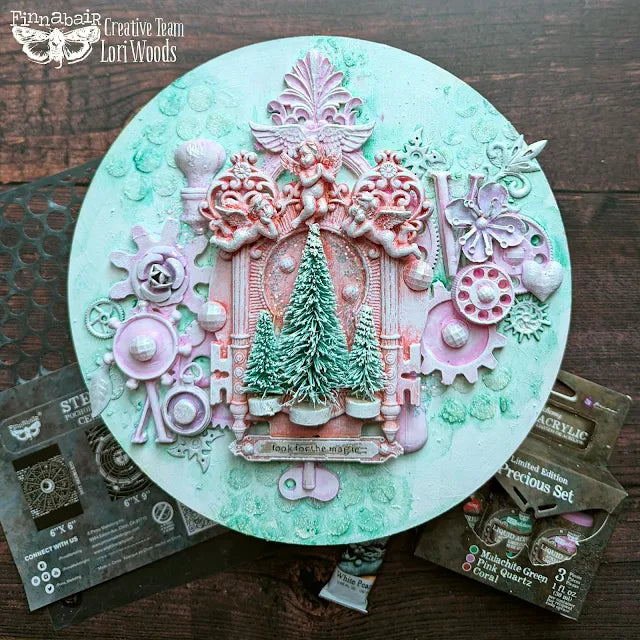 Prima Marketing Celestial Stencils Finnabair Art Alchemy 969981 Winter Shrine Project | color-code:ALT02
