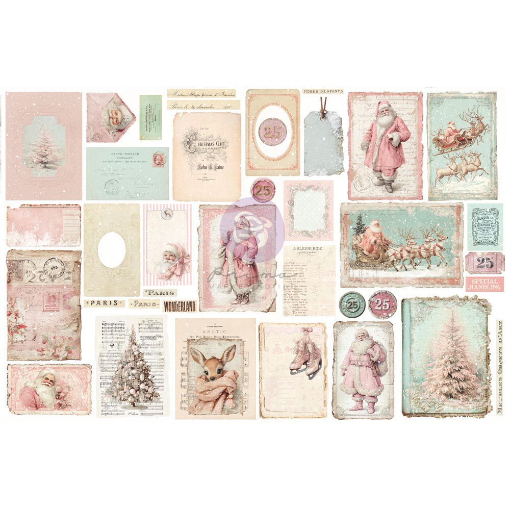 Prima Marketing Christmas Blush Junk Journal Kit Ephemera 982621