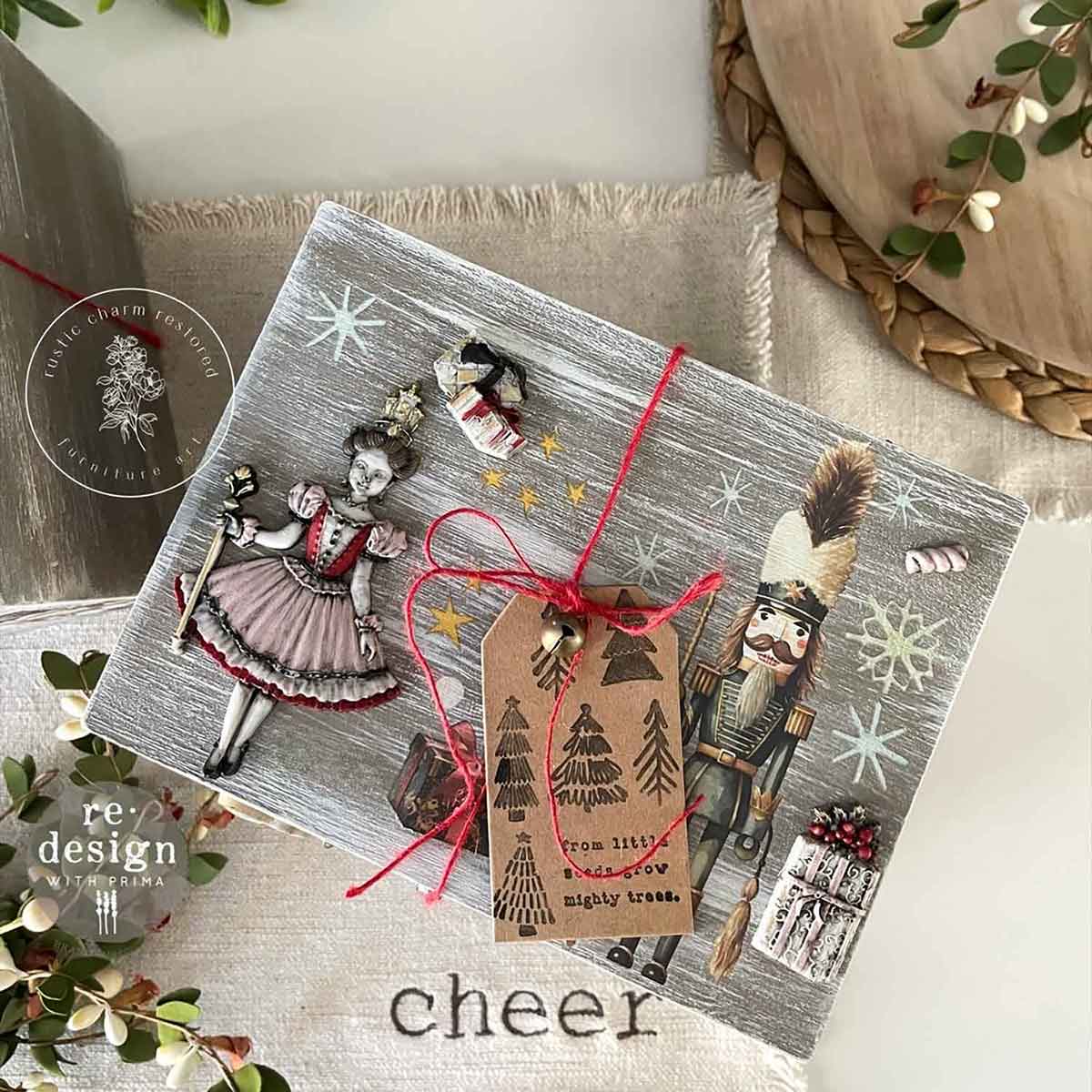 Prima Marketing Christmas Chipboard Tags ReDesign 670320 gift tag sample
