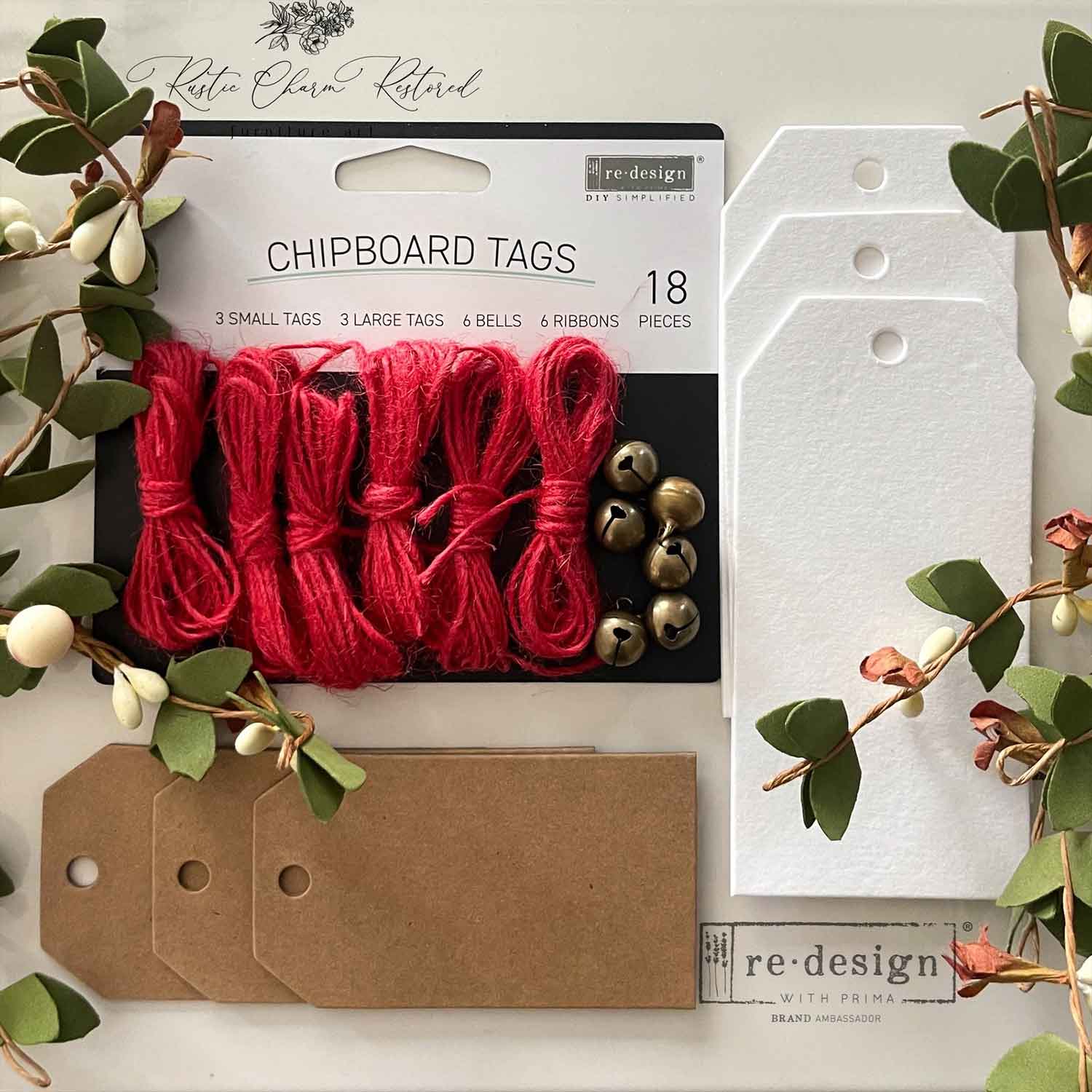 Prima Marketing Christmas Chipboard Tags ReDesign 670320 out of package