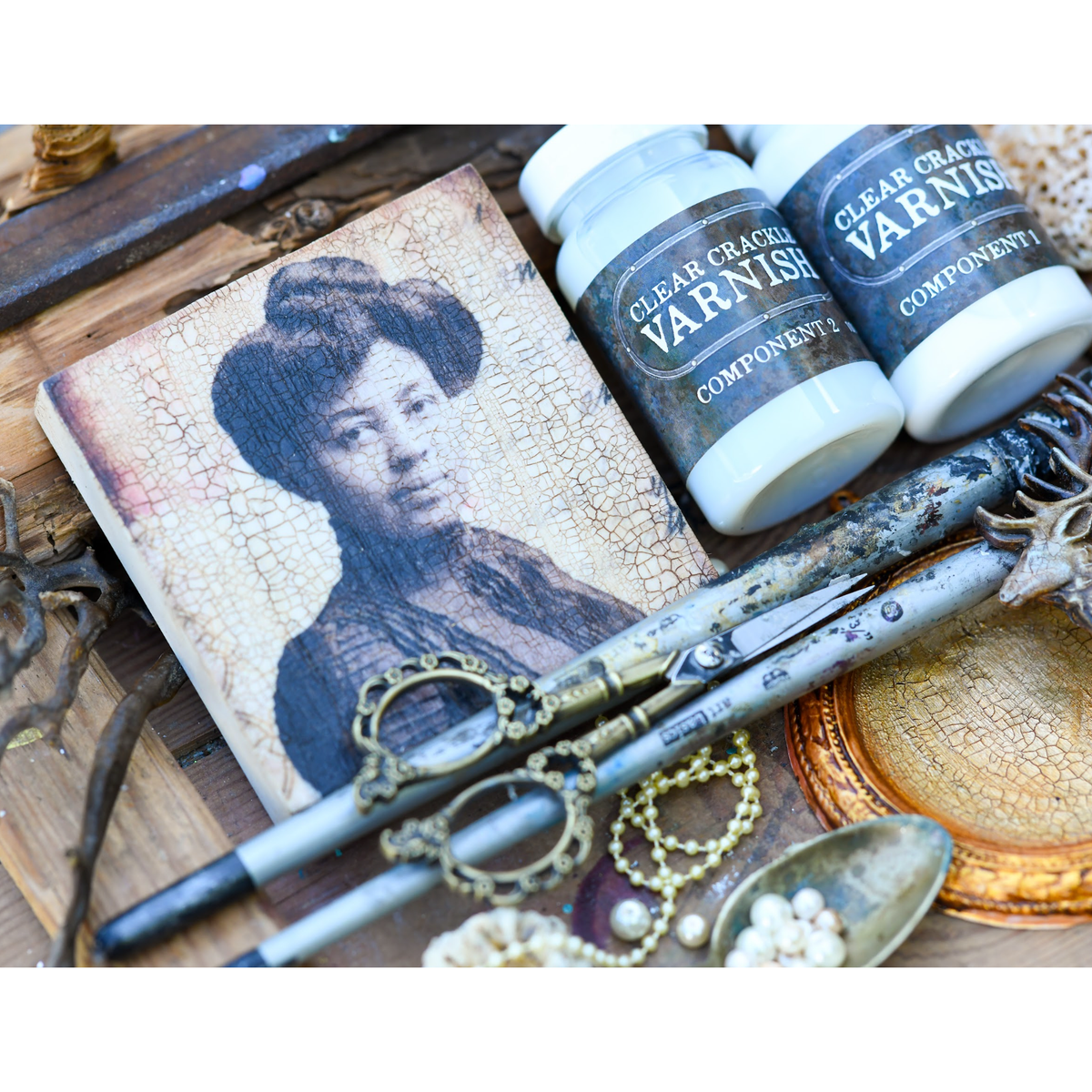 Prima Marketing Clear Crackle Varnish Set Art Extravagance 951917 Antique Photo