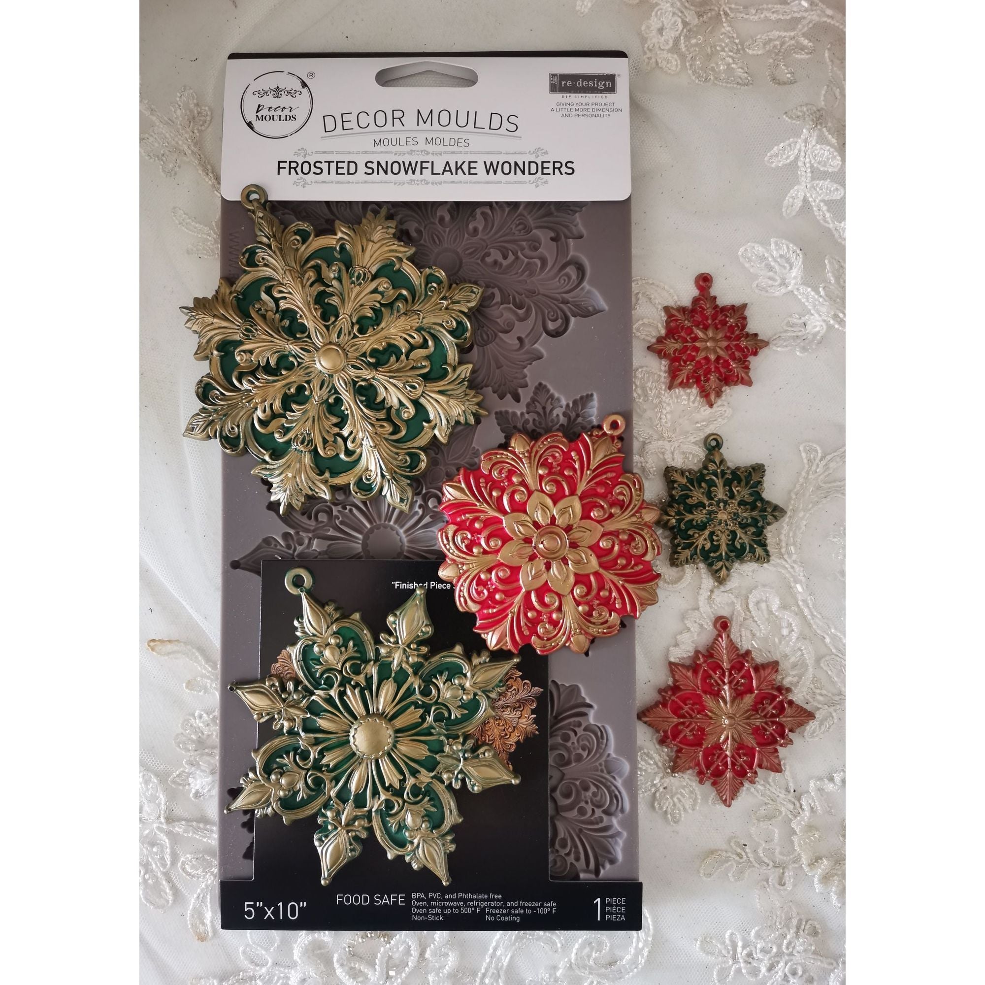 Prima Marketing Frosted Snowflake Wonders ReDesign Decor Mould 677404 Vintage Christmas