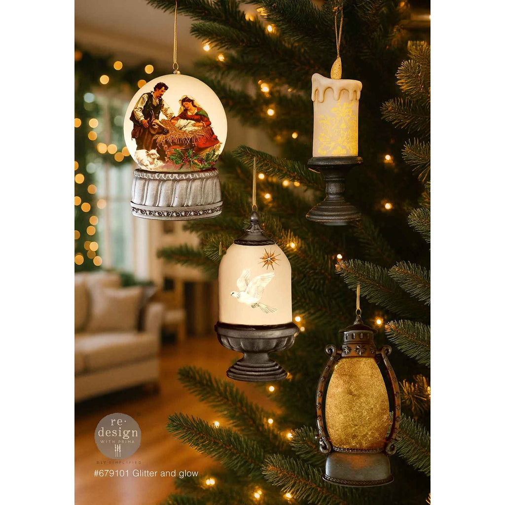 Prima Marketing Glitter And Glow ReDesign Decor Mould 679101 Christmas Ornaments