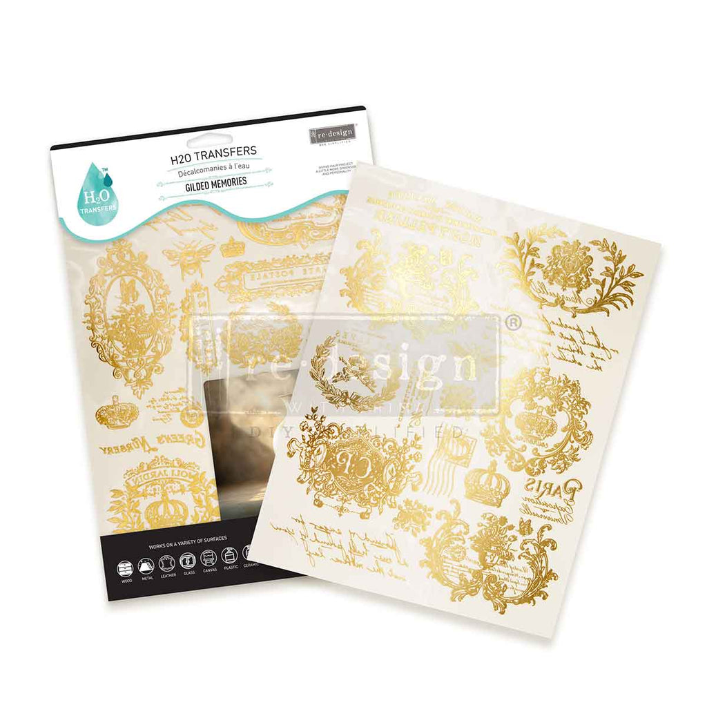 Prima Marketing Gold Gilded Memories ReDesign H2O Transfers 678234 Product Image