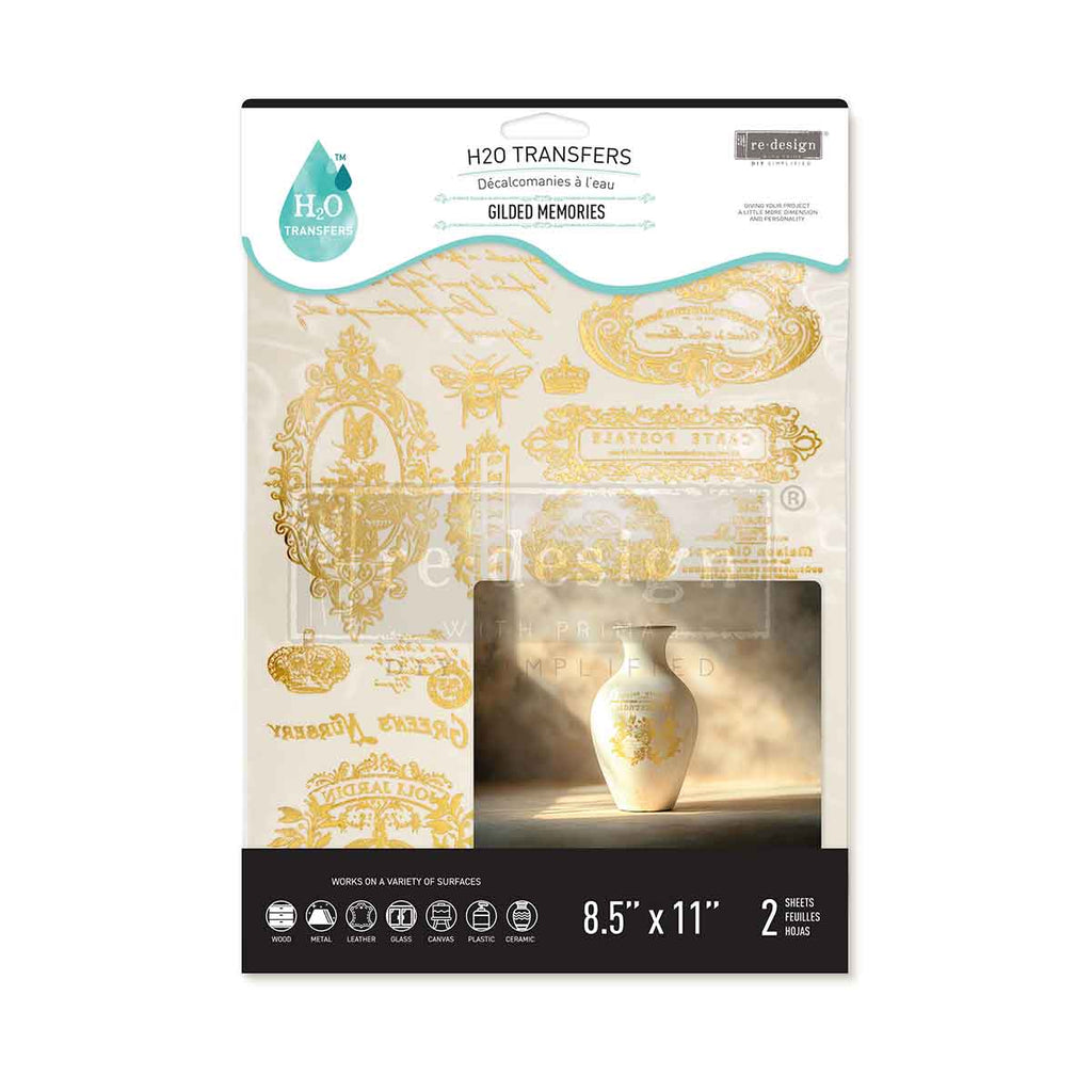 Prima Marketing Gold Gilded Memories ReDesign H2O Transfers 678234 Product Packaging